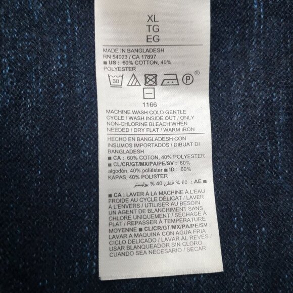 Old Navy Men's Size XL Lightweight Navy with Teal Specs Crew Neck Sweater - Picture 4 of 8